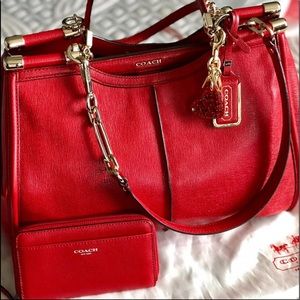 Coach Madison Caroline Wallet & Purse Charm 3pc